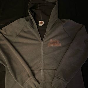 harley davidson rhinestone y2k zipup sweater